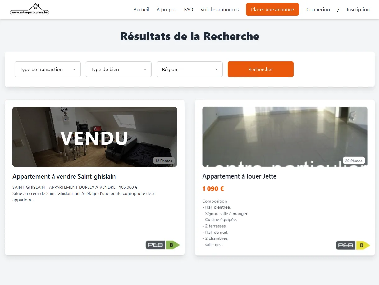 Real Estate Platform - Entre Particuliers