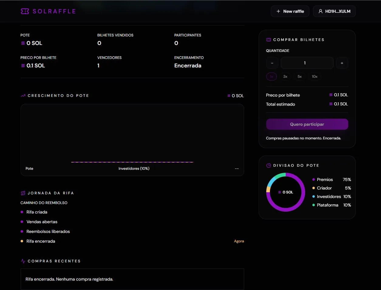 SOLRAFFLE - Dezentrale Raffle-Plattform